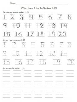 Writing Numbers To 20