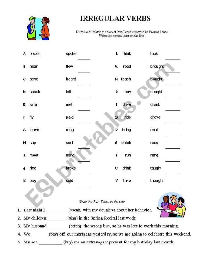 irregular-verb-match-worksheets-99worksheets