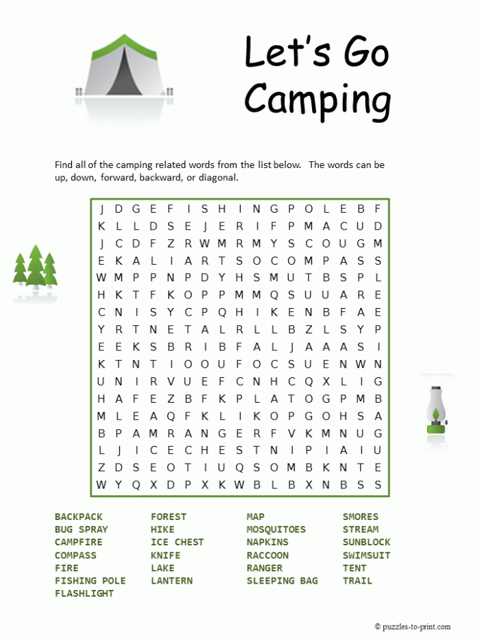 Forest Camping Vocabulary Word List 18 IDN Camping