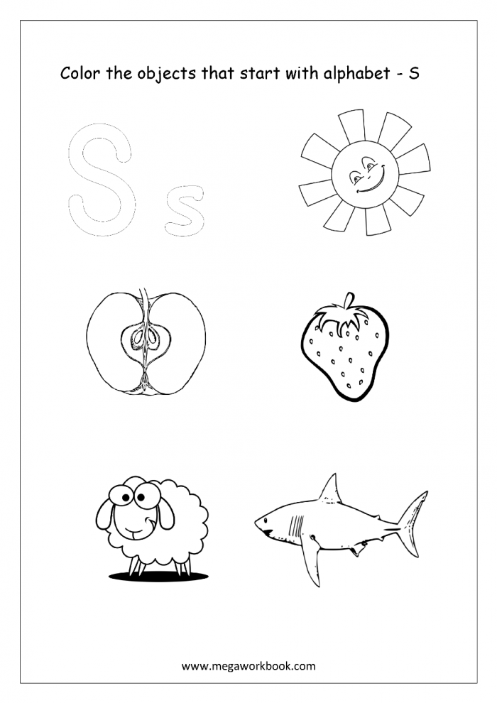 Alphabet Picture Coloring Pages