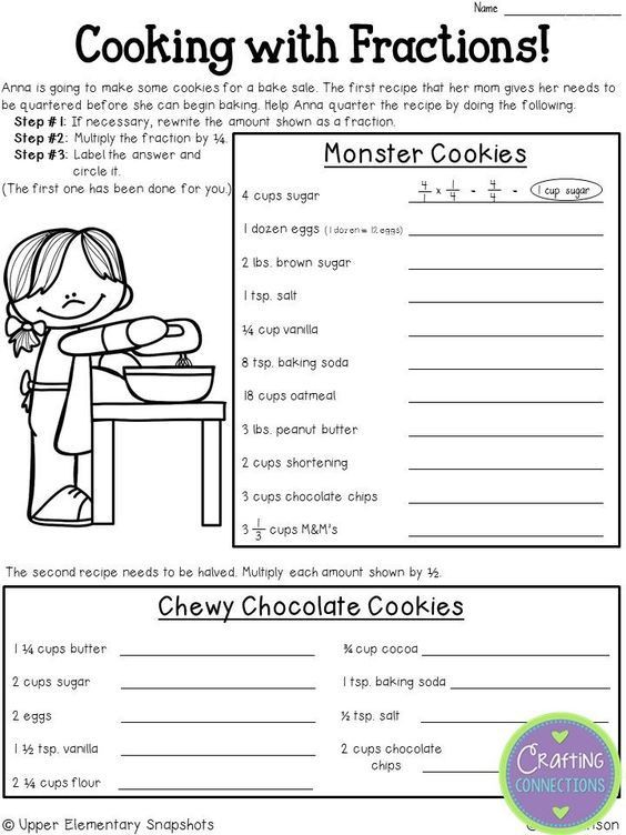 Recipe Fractions 2 Worksheets 99Worksheets