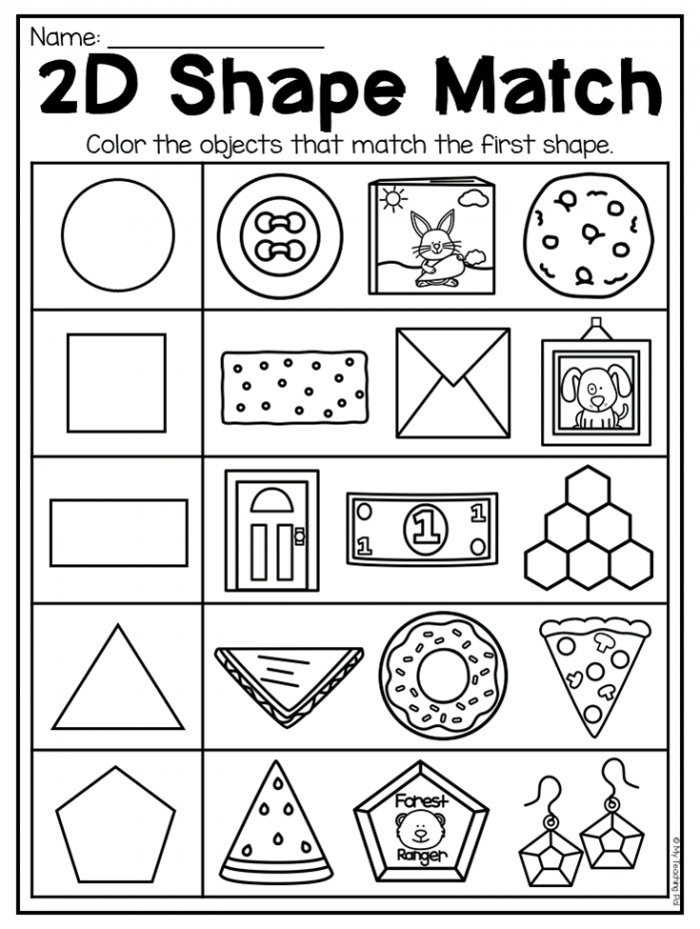 Matching Shapes 3D To 2D Worksheets 99Worksheets