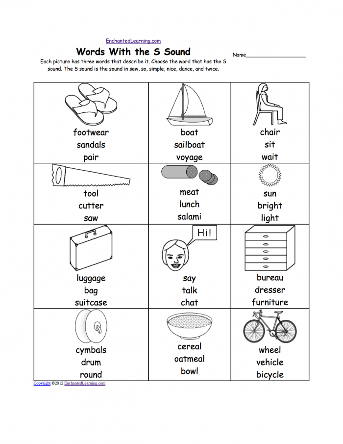 Letter S Alphabet Activities At Enchantedlearningcom