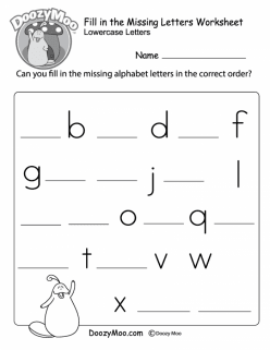 Fill In Missing Alphabet Letters