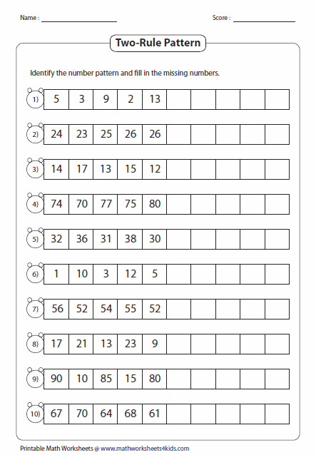 Pattern Worksheets