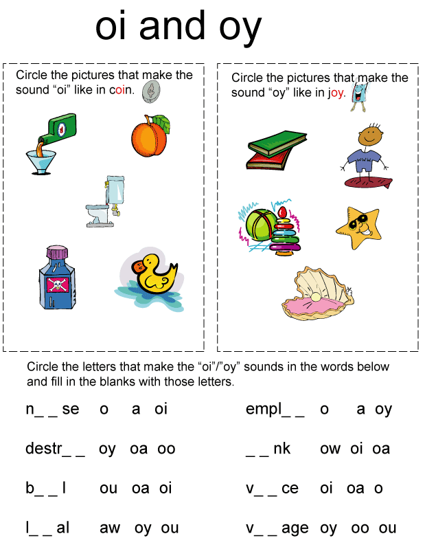 Vowel Diphthongs Oy Worksheets 99Worksheets