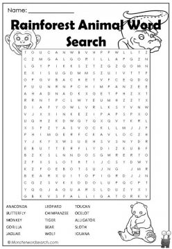 Habitats Word Search: Forest Animals