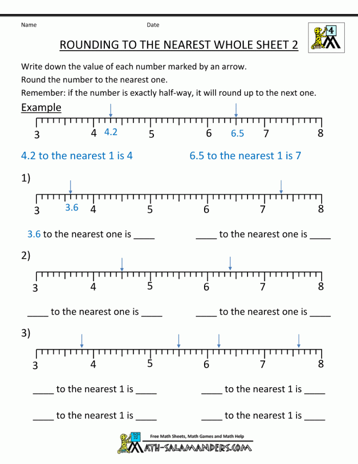 Rounding Decimals With Number Lines Worksheets 99Worksheets