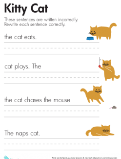 Fix The Sentences: Kitty Cat