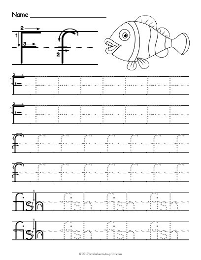 Trace The Letter F Worksheets 99Worksheets