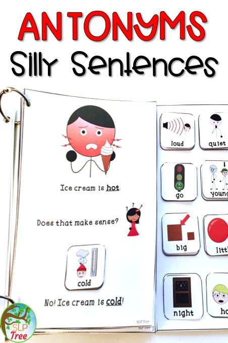 Antonyms Silly Sentences