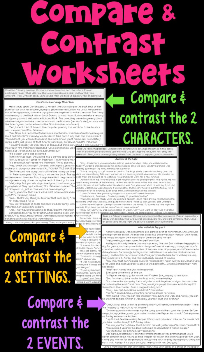 Compare And Contrast Worksheets With Images