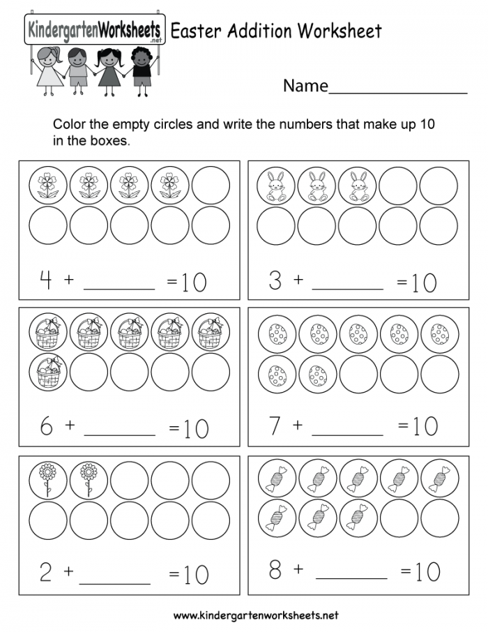 Easter Addition Worksheet