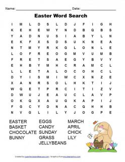 Easter Word Search Puzzle