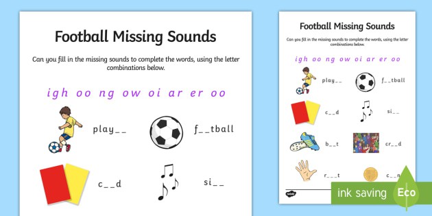 Football Themed Missing Sounds Teacher Made