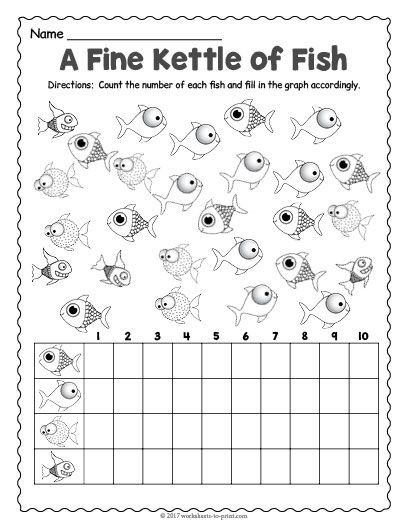 Free Printable Fish Count And Graph Worksheet