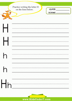 Trace And Write The Letter H