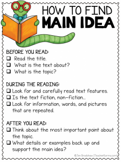 Finding The Topic And Main Idea Of A Nonfiction Text