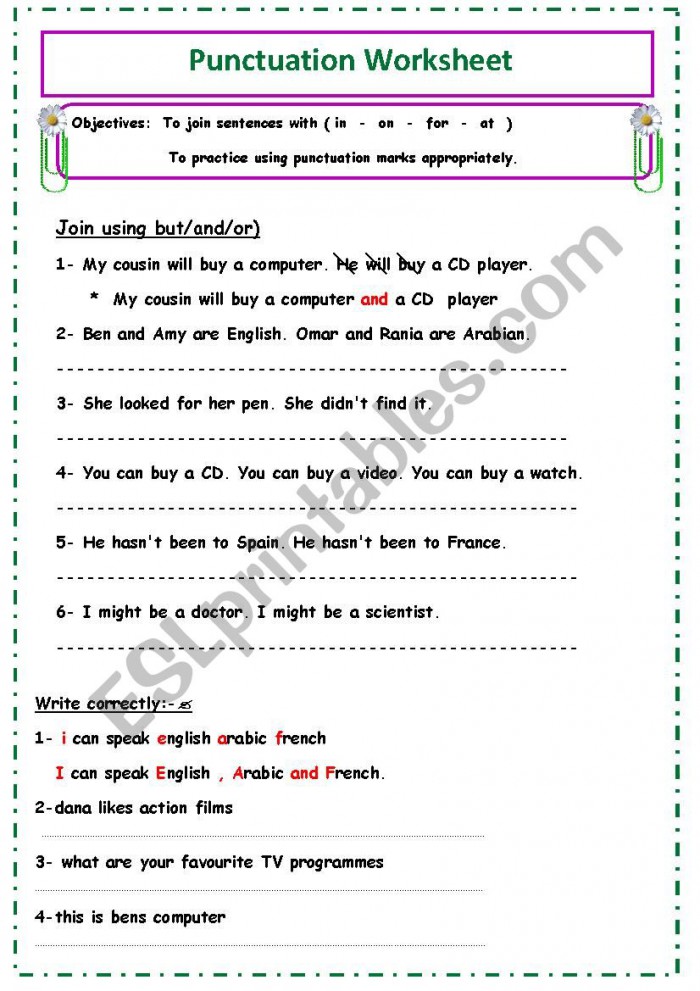 Punctuation Mark Exercises Worksheets 99Worksheets