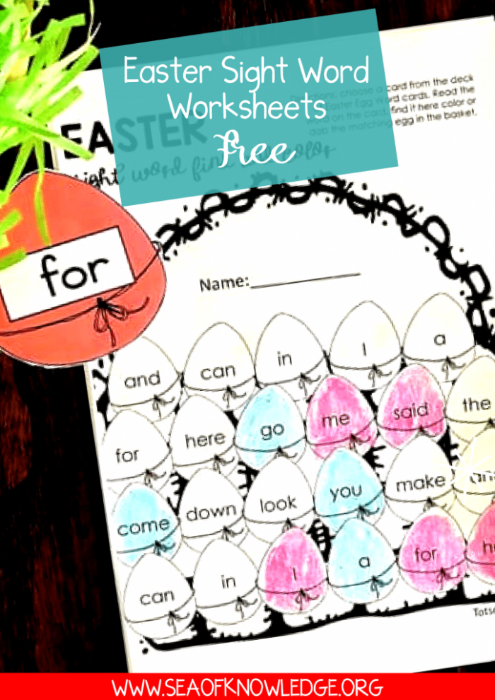 Spectacular Easter Sight Word Worksheets Free