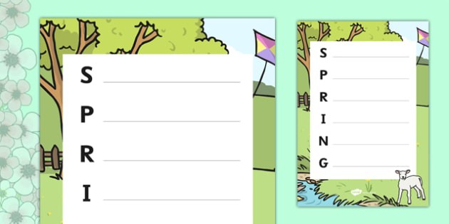 Springtime Acrostic Poem Teacher Made