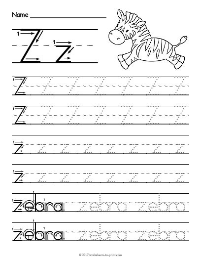 The Letter Z Worksheets  99Worksheets