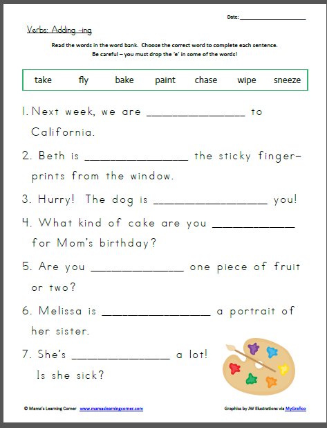 Verbs With Ing Worksheets 99Worksheets