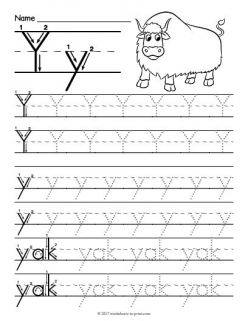 Trace And Write The Letter Y