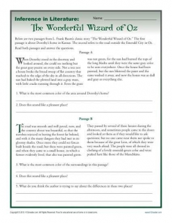 Reading Comprehension: Wizard Of Oz