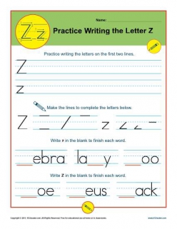 Practice Writing The Letter Z