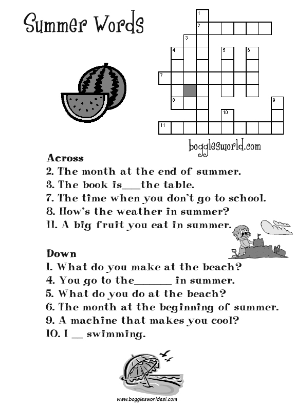 Crosswords For Esl