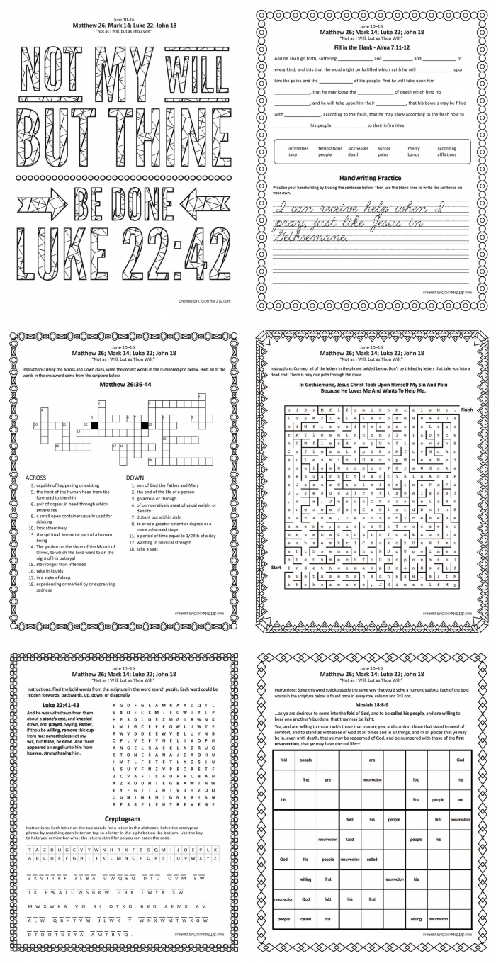 Free Lds Worksheets And Printables