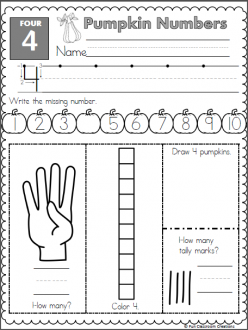 Preschool Math: All About The Number 4