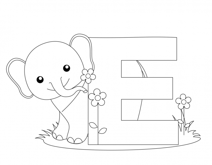 Letter E Coloring Pages