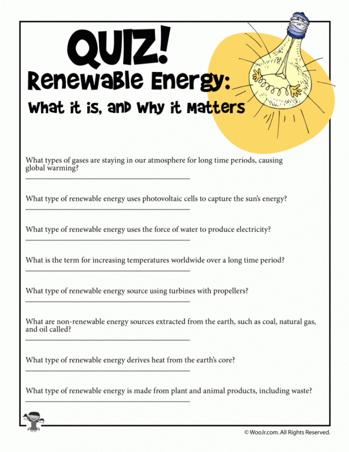 Renewable Energy Lesson Plan And Printable Worksheets