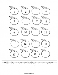 Fill In Missing Numbers