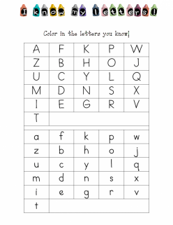 Identifying Letters Assessment