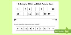 Trace, Cut And Arrange Numbers 1