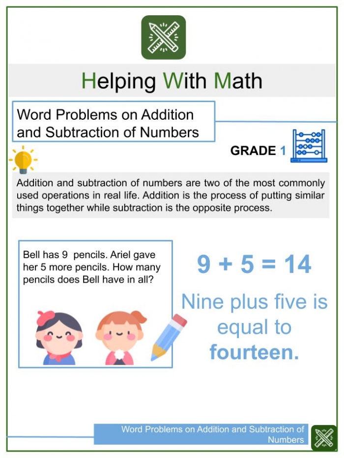 Addition And Subtraction Word Problems