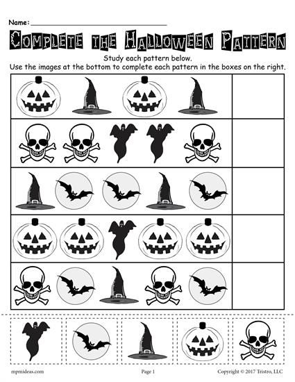 Printable Halloween Pattern Worksheet