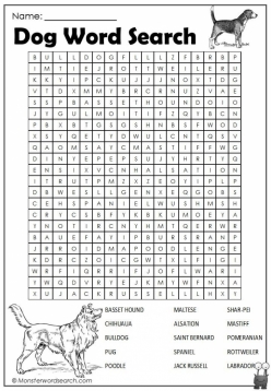 Dog Word Search