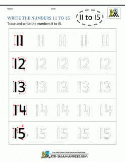 Writing Numbers 11-20