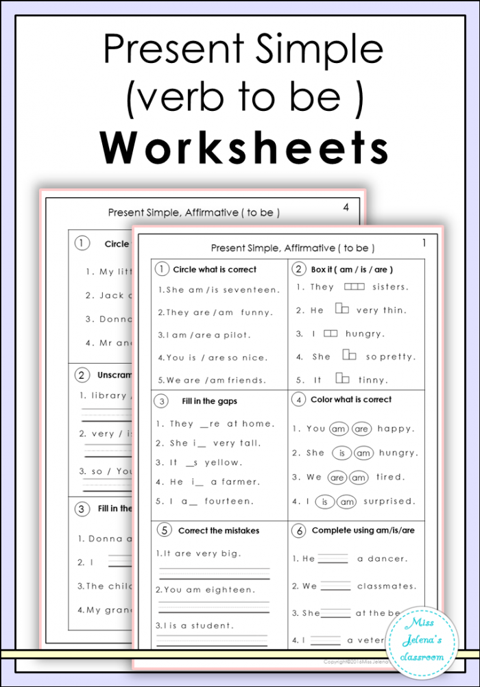 Present Simple  Verb To Be  Worksheets