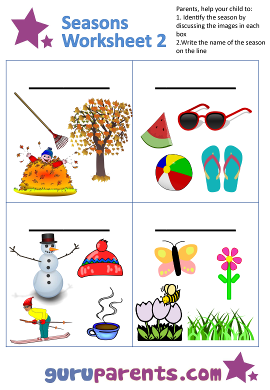 Preschool Seasons Printable Worksheets 99worksheets Gambaran