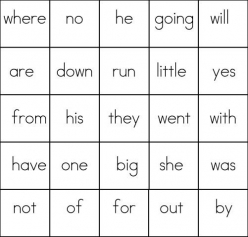 First Grade Sight Words Bingo