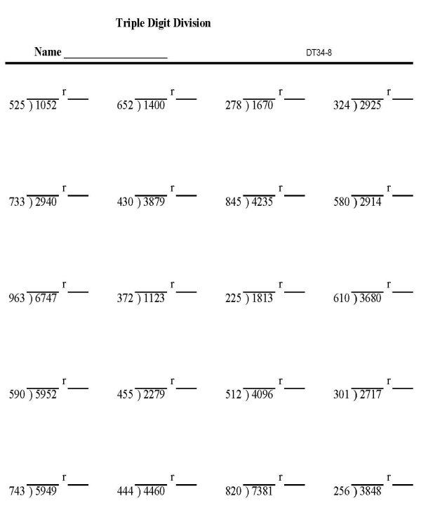 Bluebonkers  Division Worksheets