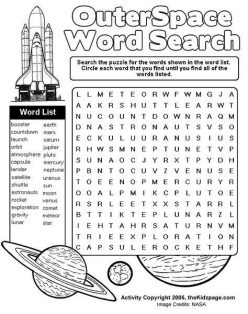 Outer Space Word Search