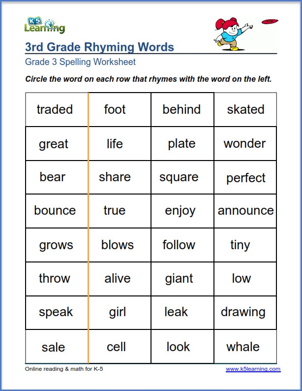 Rhyming Word Pairs Worksheets 99Worksheets