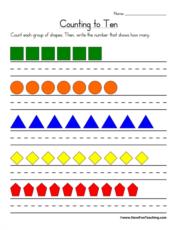 Counting To Ten Worksheet  Have Fun Teaching