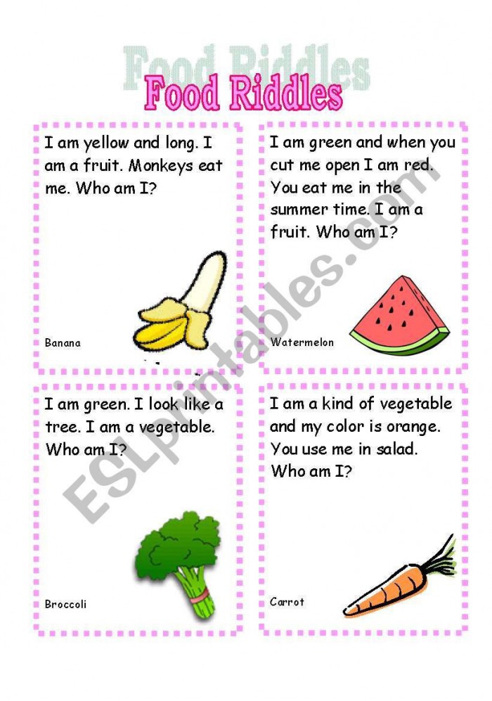 fruit riddles worksheets 99worksheets